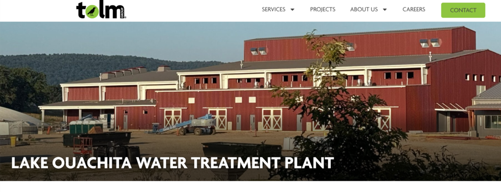 screenshot of a picture of a water treatment plant from a website