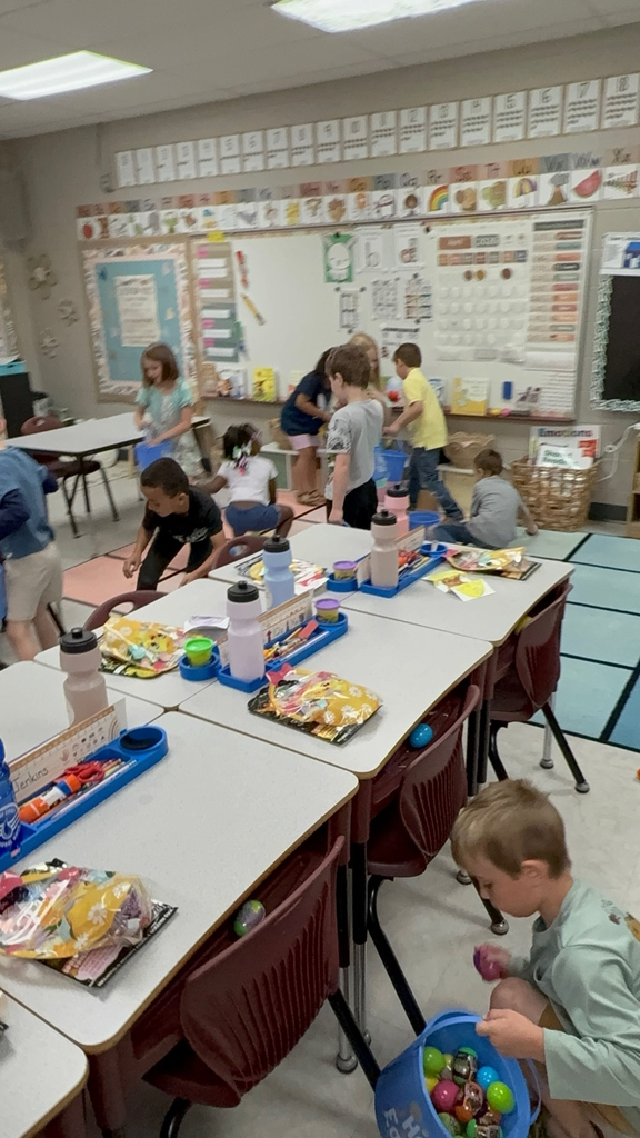 students hunting eggs 