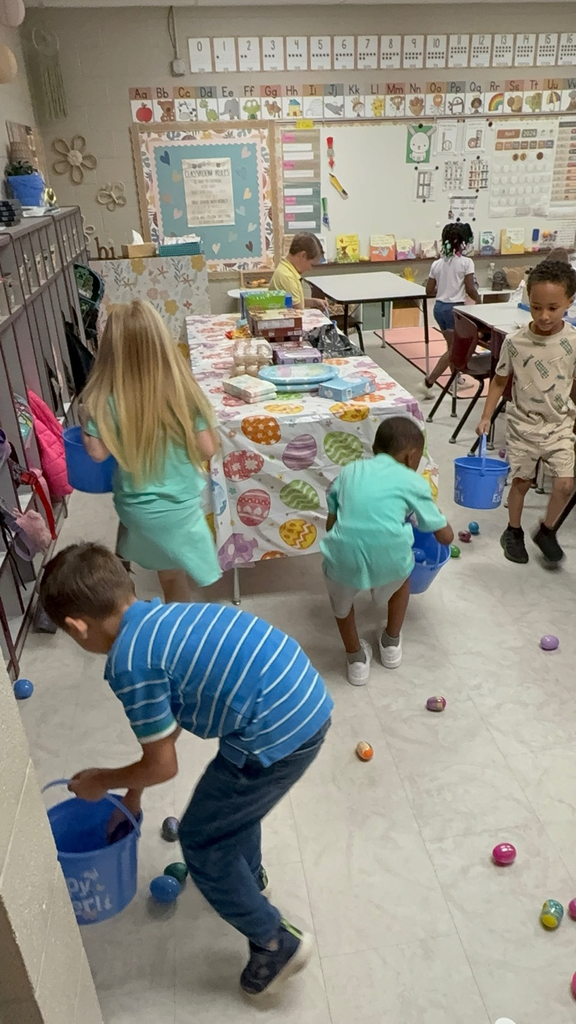 students hunting eggs 