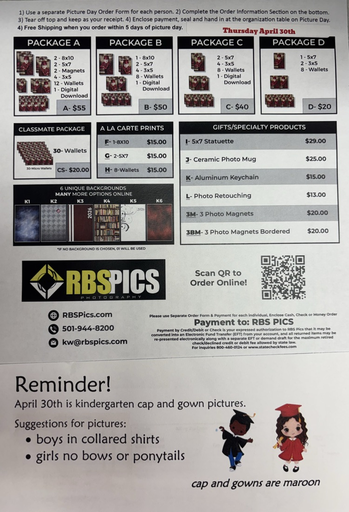 RBSPICS flyer for photograph orders