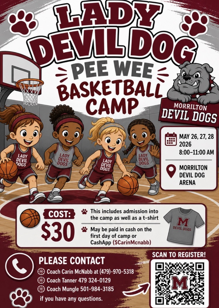 PeeWee girls basketball camp flyer