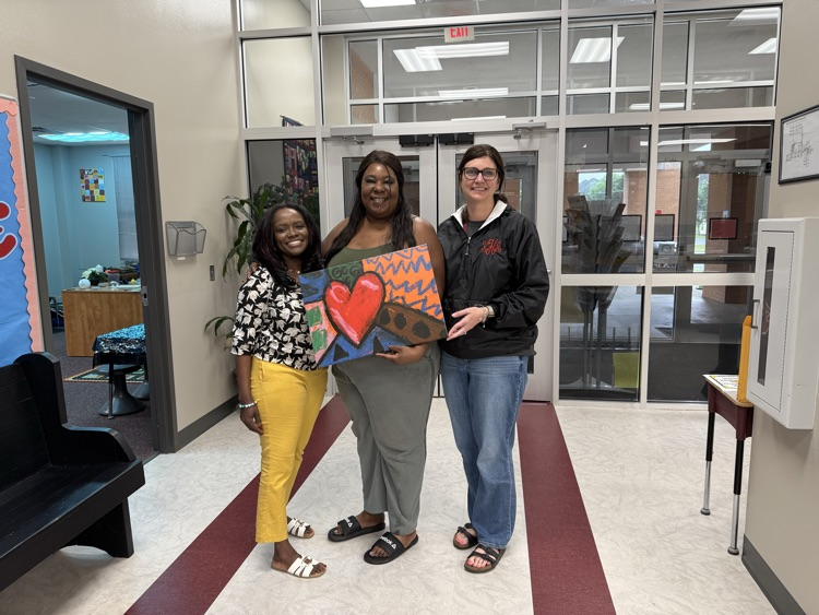Mrs. Oliver, Mrs. Jones, & Mrs. Hartman return Michael’s artwork! 