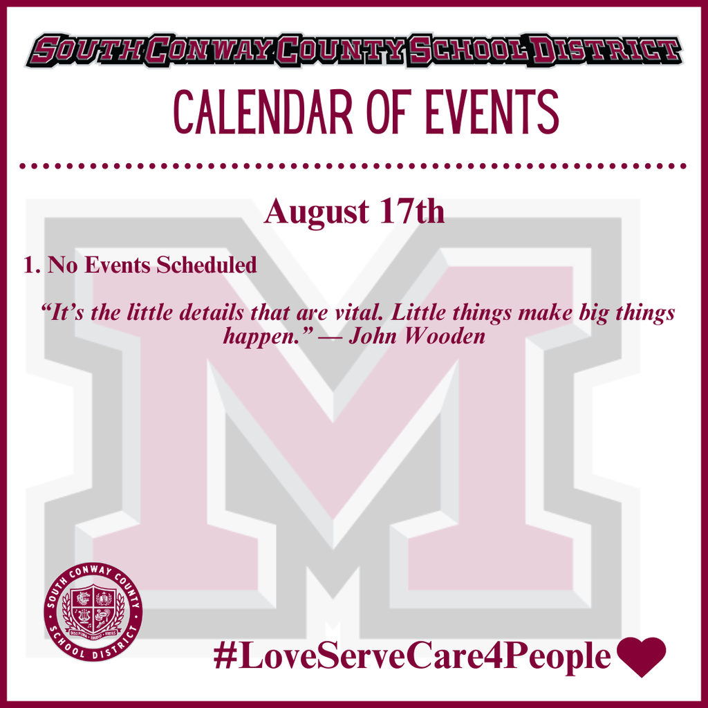 Aug. 17 Calendar Events