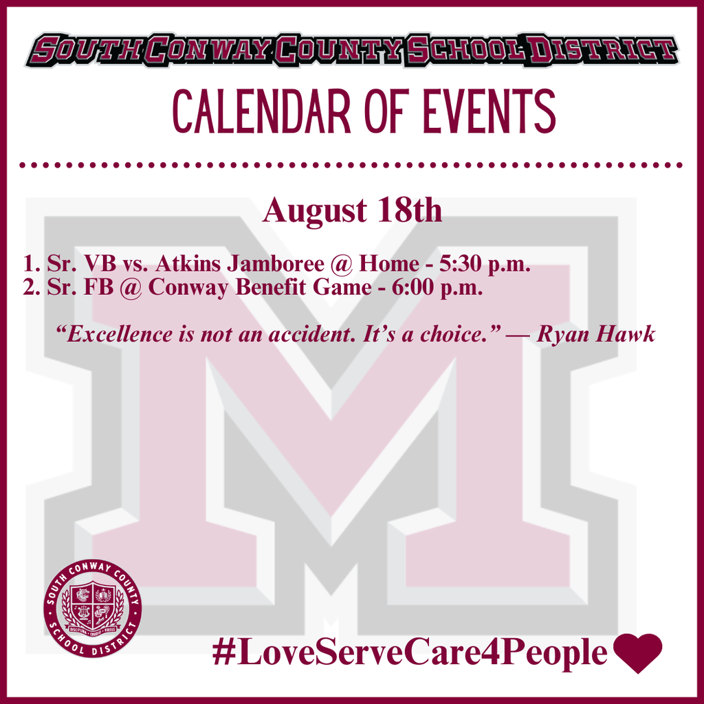 Aug. 18 Event Calendar