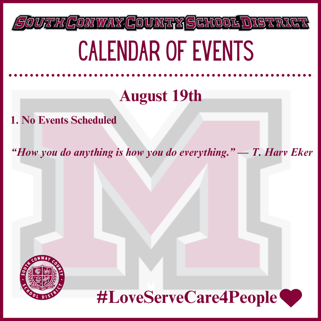 Aug. 19 Event Calendar