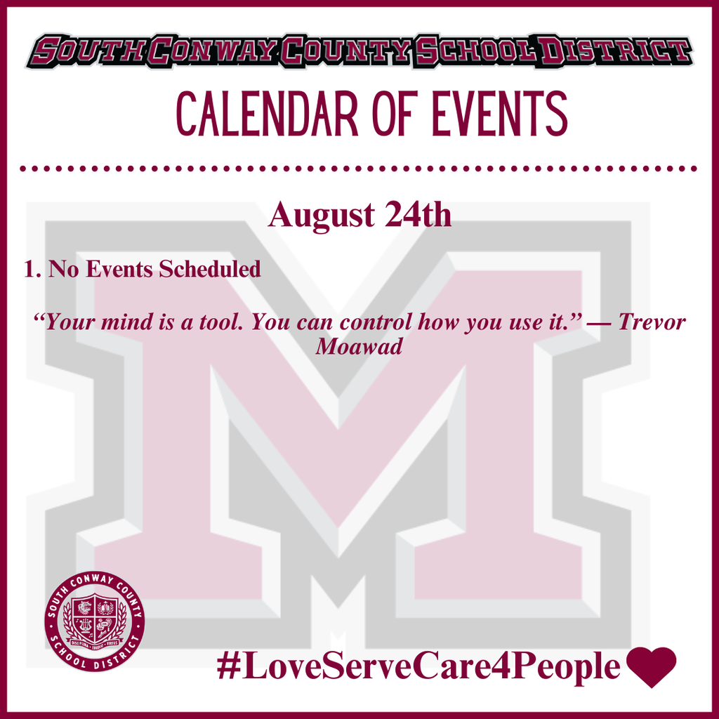 Aug. 24 Event Calendar