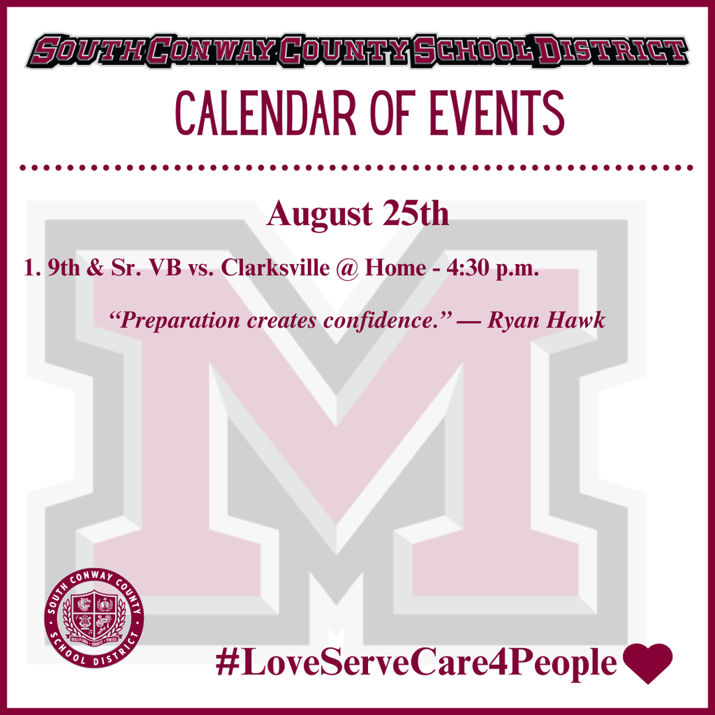 Aug. 25 Event Calendar