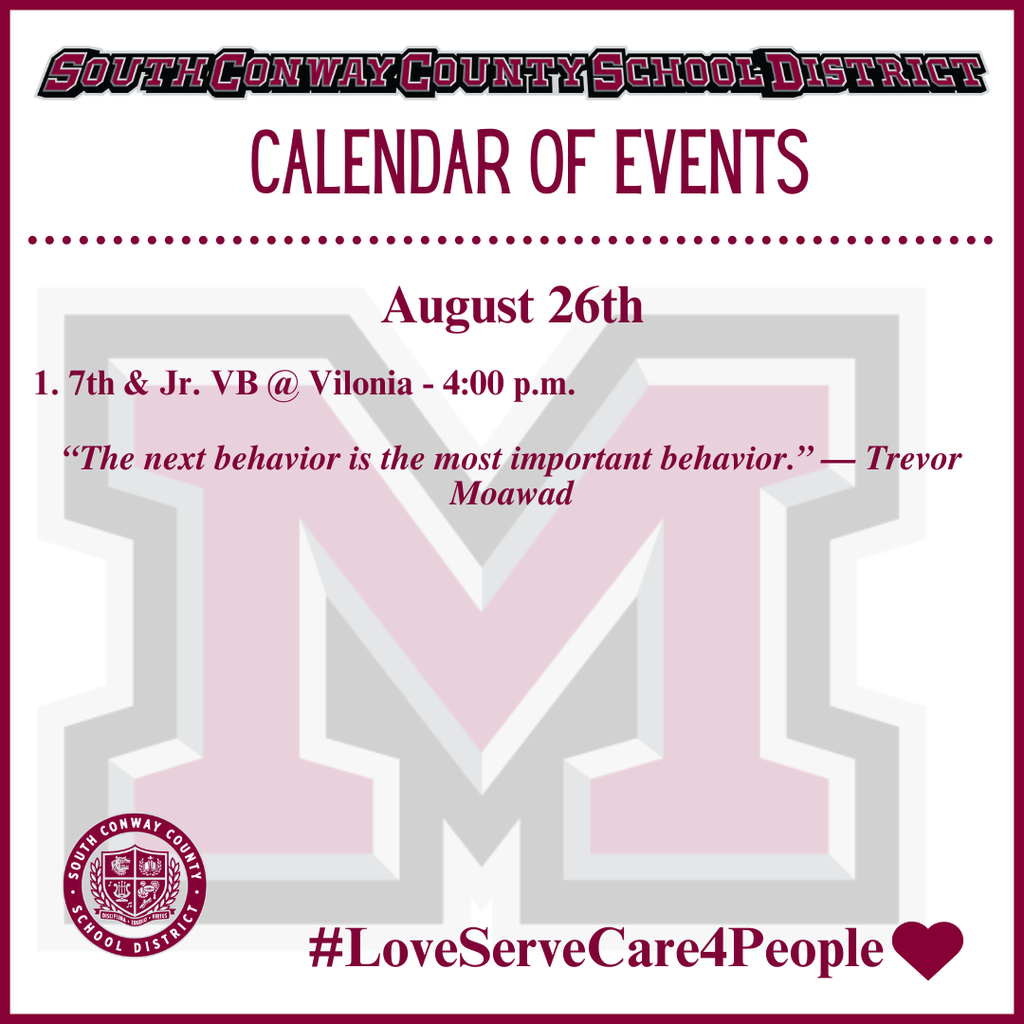 Aug. 26 Event Calendar