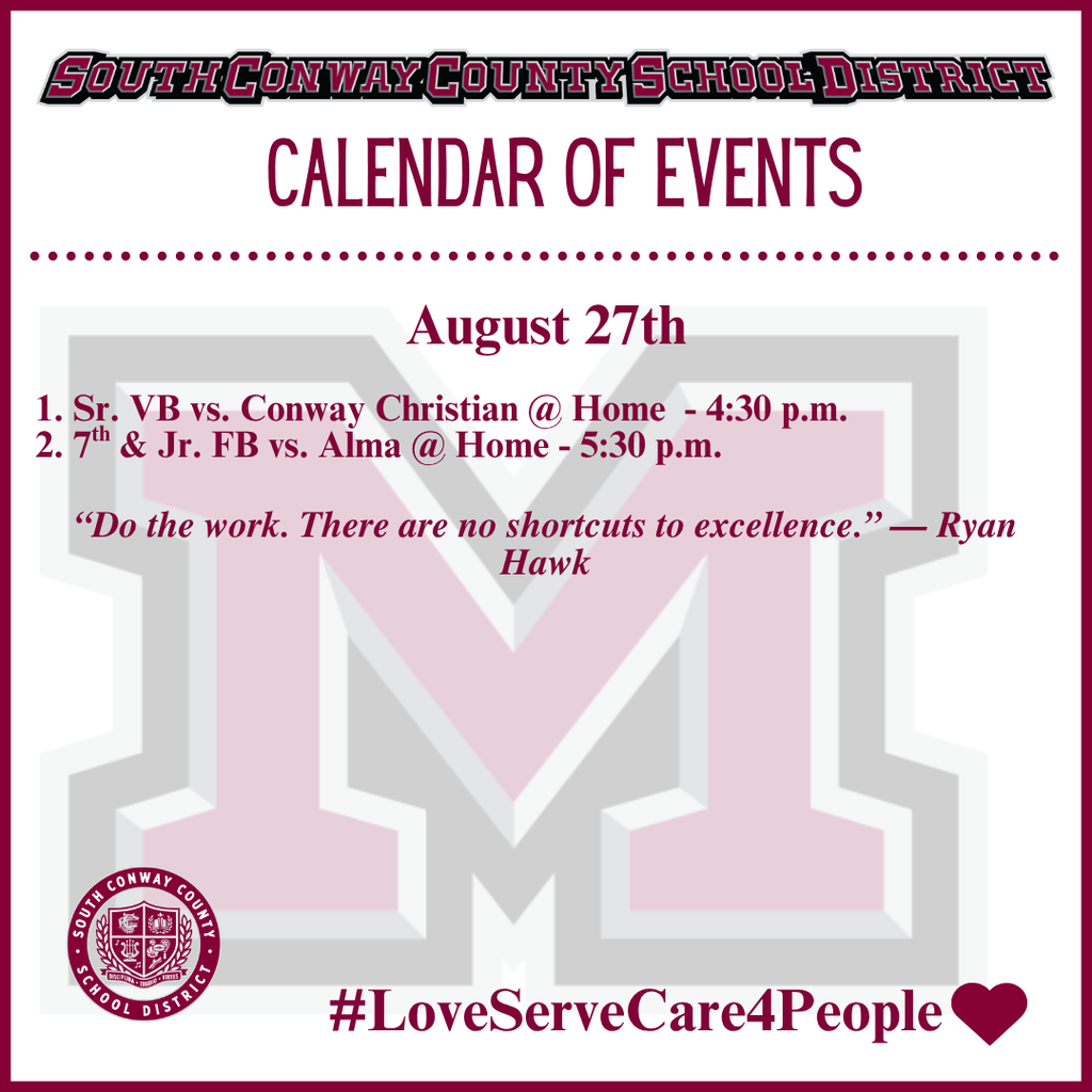 Aug. 27 Event Calendar