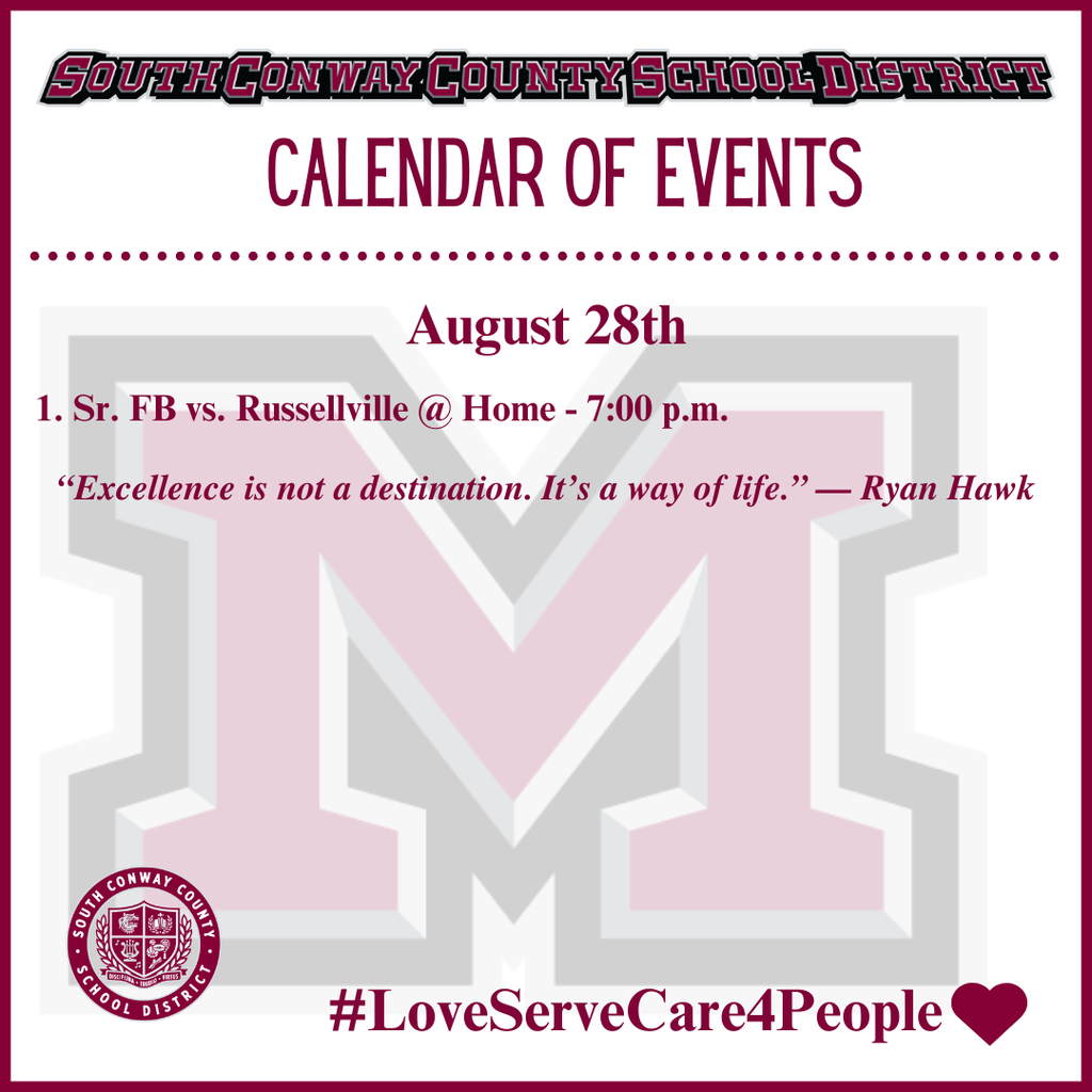 Aug. 28 Event Calendar
