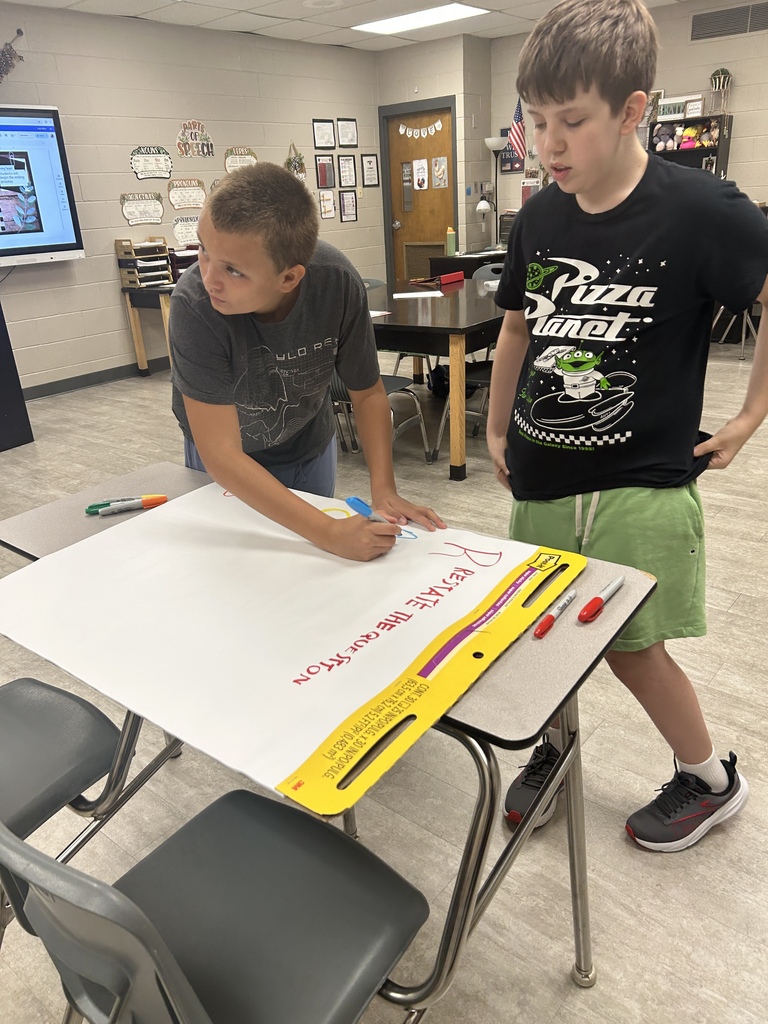 students creating anchor charts