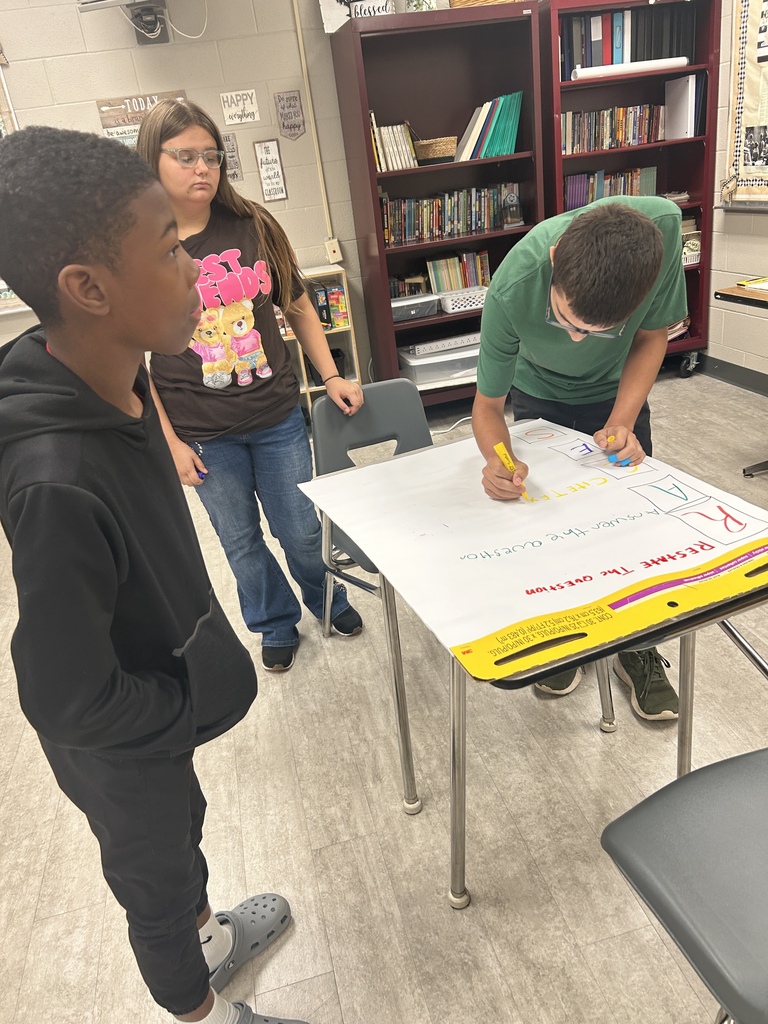 students creating anchor charts