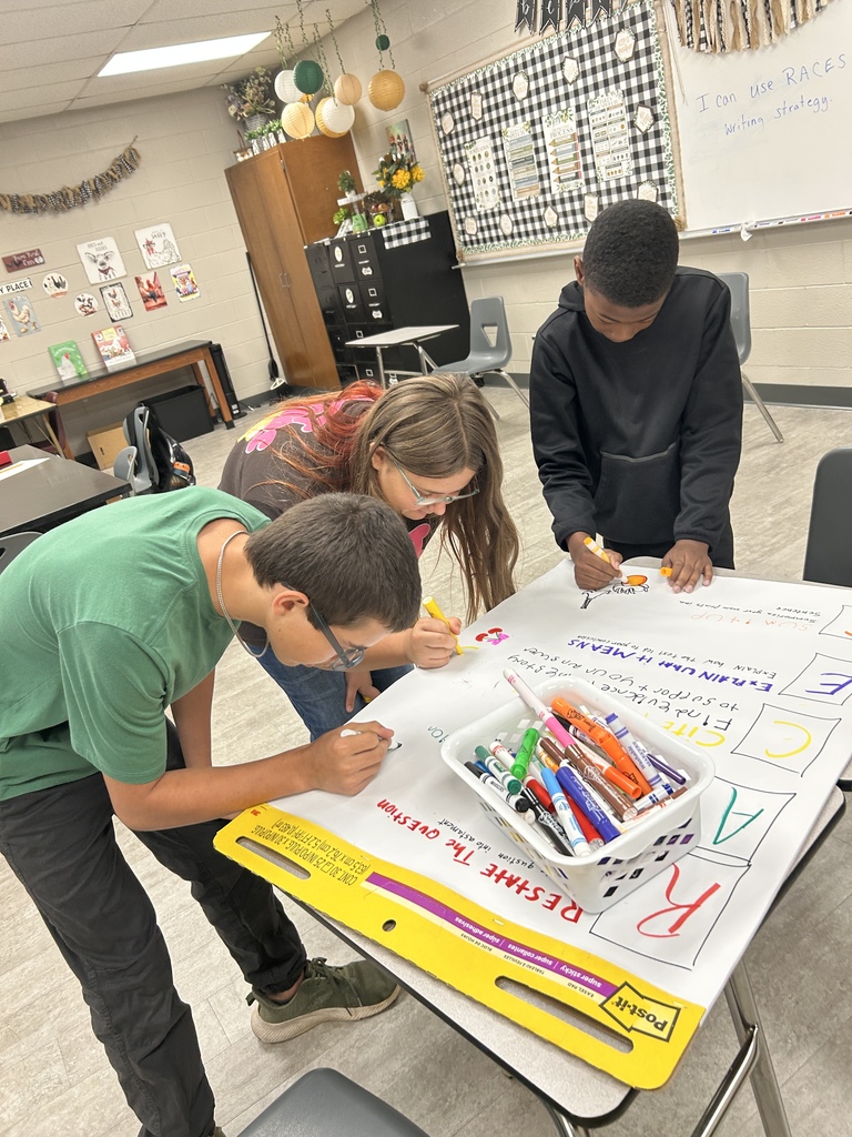 students creating anchor charts