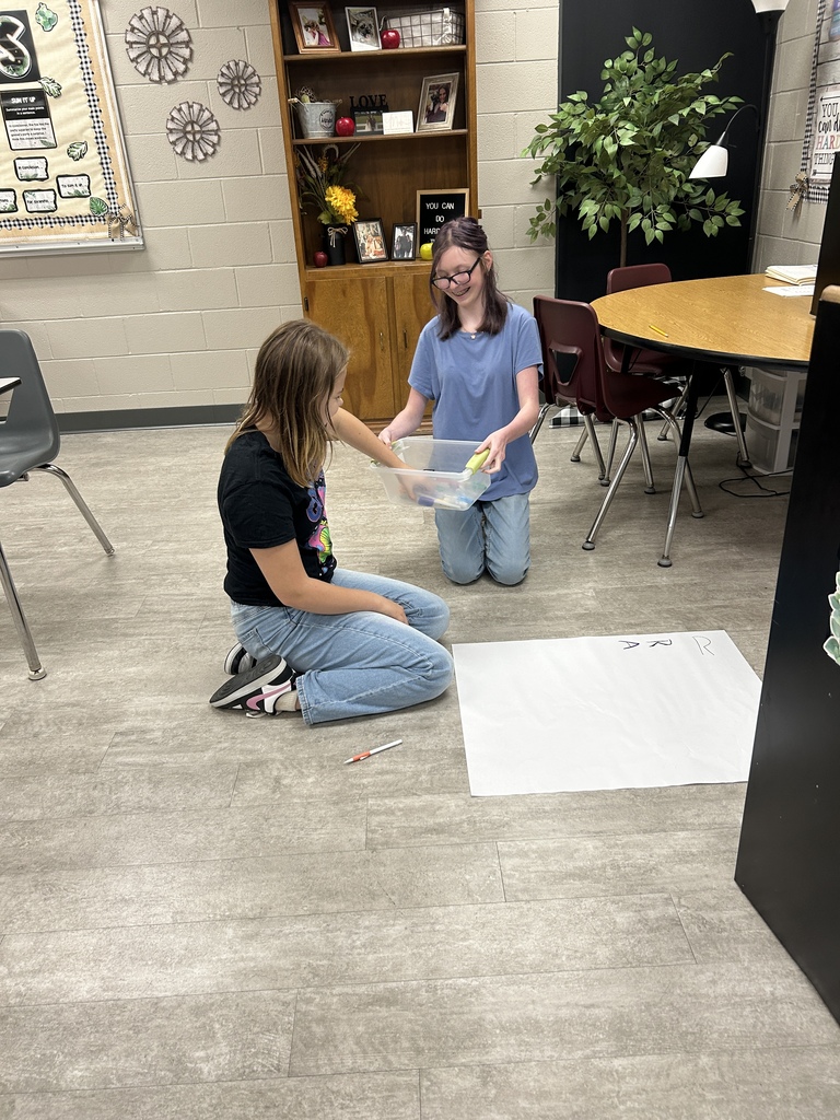 students creating anchor charts