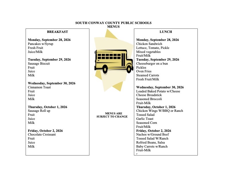 Menus 9/28