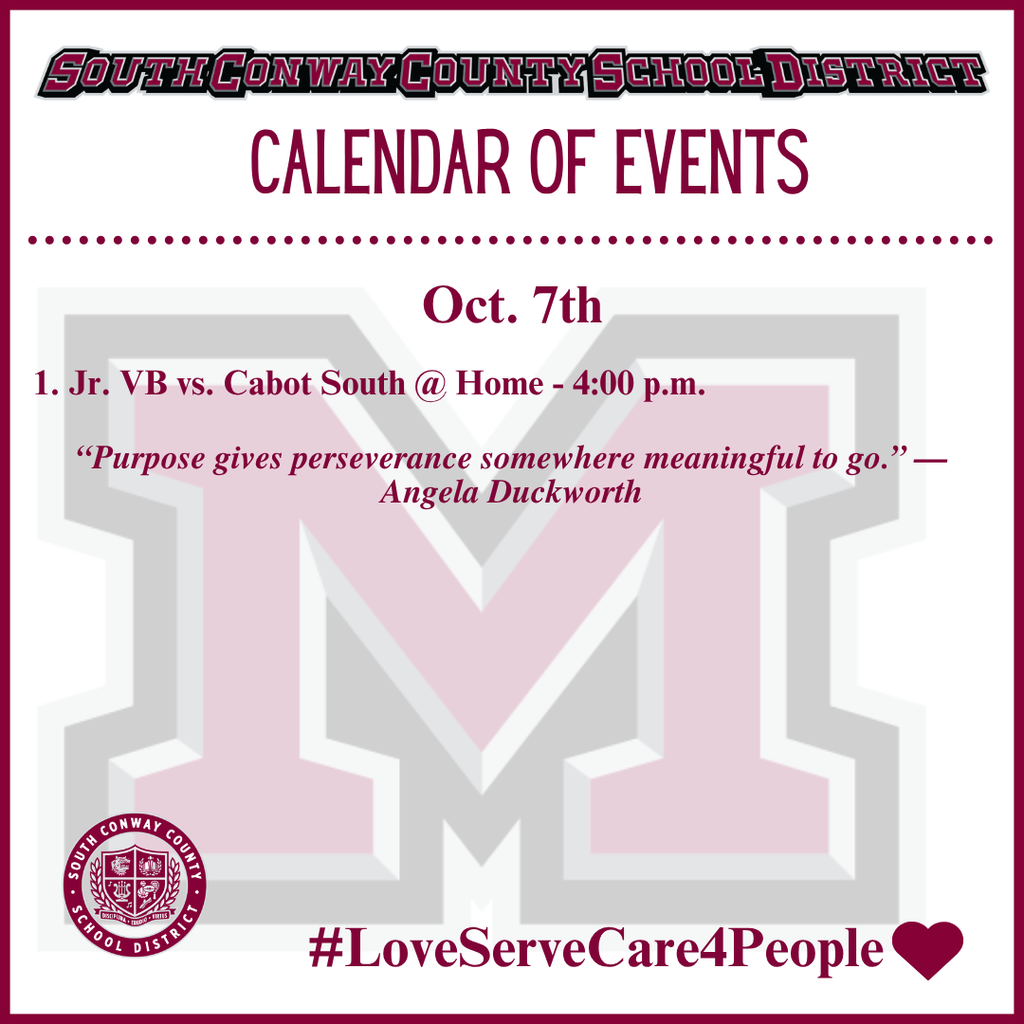 Oct. 7th Event Calendar