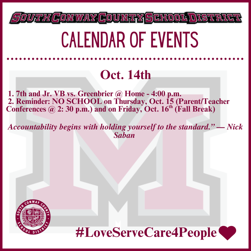 Oct. 14th Event Calendar: 
