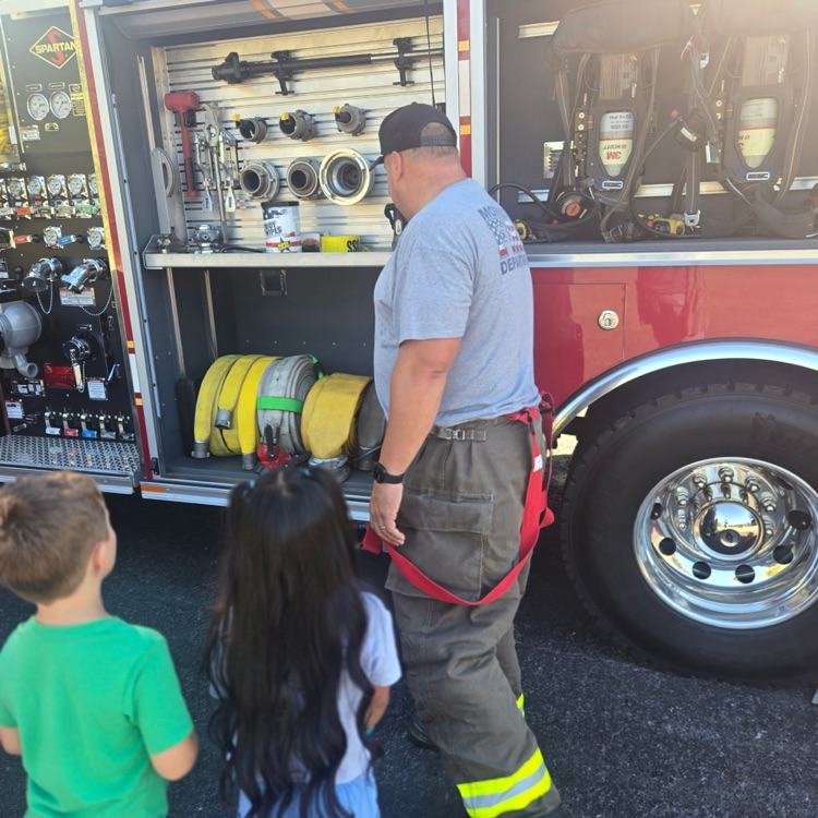 students and fireman