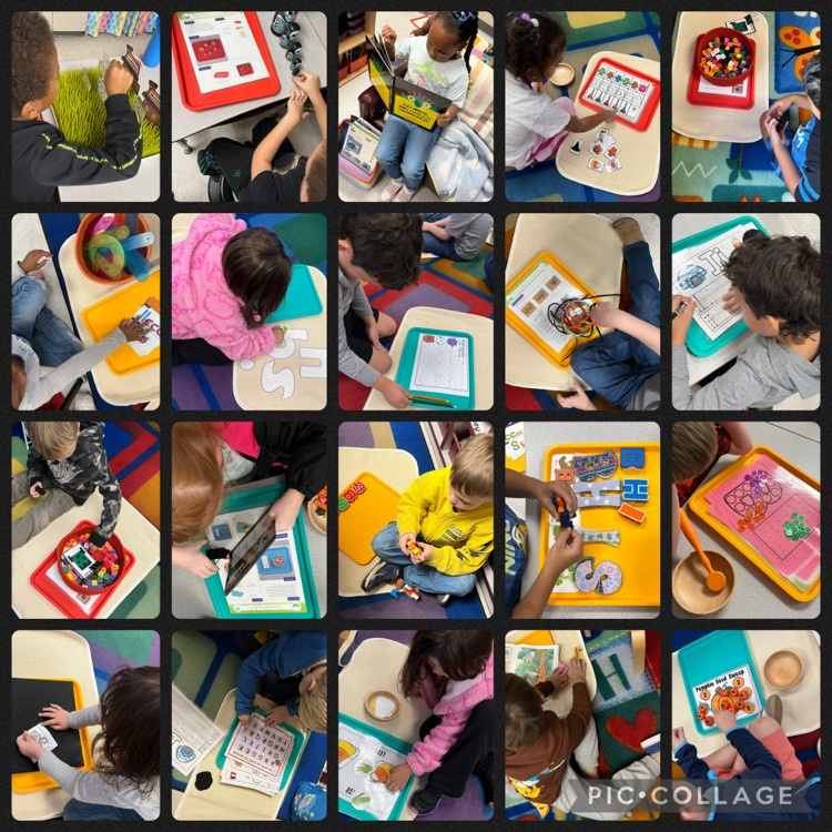 students at work