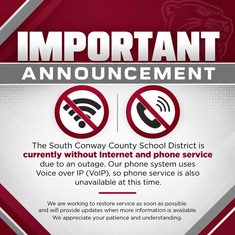 An advertisement with text "Important Announcement" and two icons, one with a crossed-out wi-fi symbol, the other with a crossed-out phone symbol.