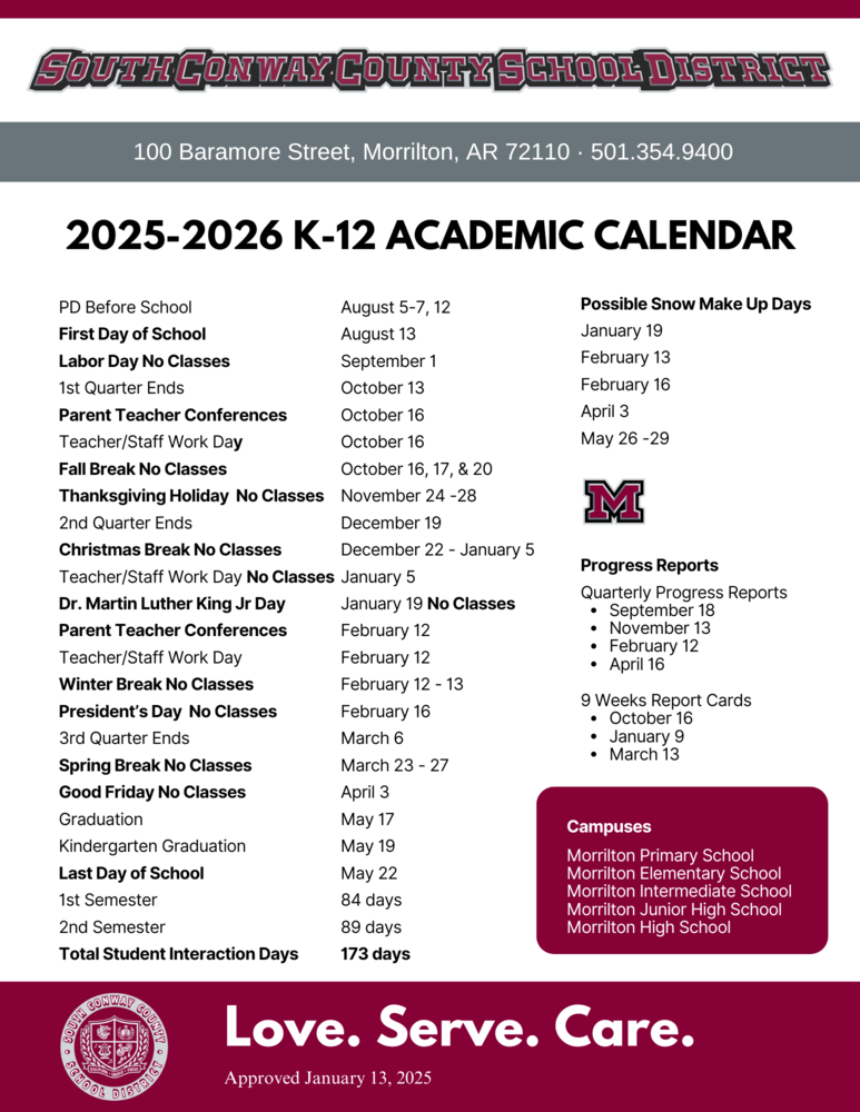 South Conway County School District Approves 2025-2026 K-12