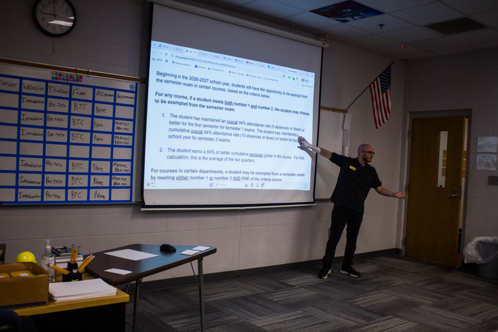 Mr. Brooks prepares SDHS students for the SAT in October.