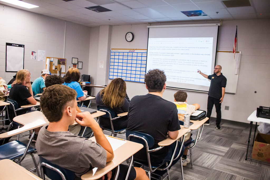 Mr. Brooks prepares SDHS students for the SAT in October.