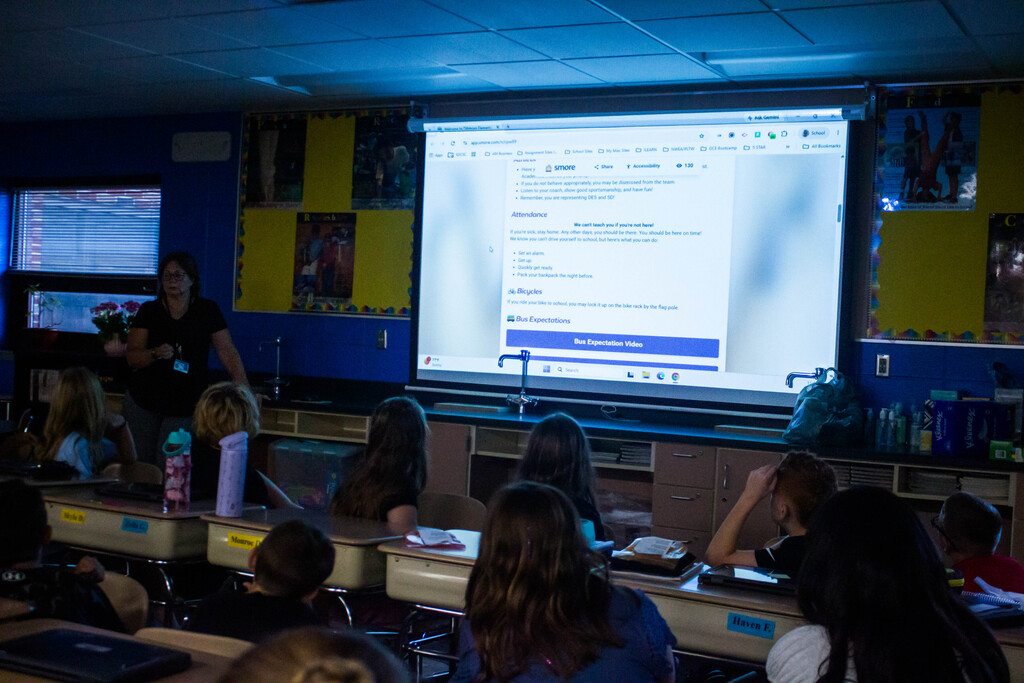 Fifth-grade DES students review behavioral expectations.