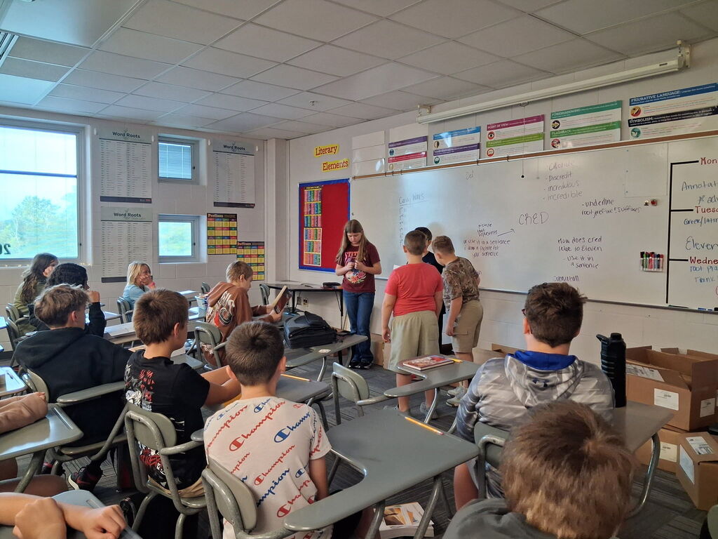Ms. Heffelfinger's South Dearborn Middle School students are building a cheat code for big words: Greek and Latin roots.