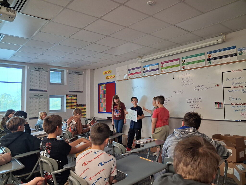 Ms. Heffelfinger's South Dearborn Middle School students are building a cheat code for big words: Greek and Latin roots.