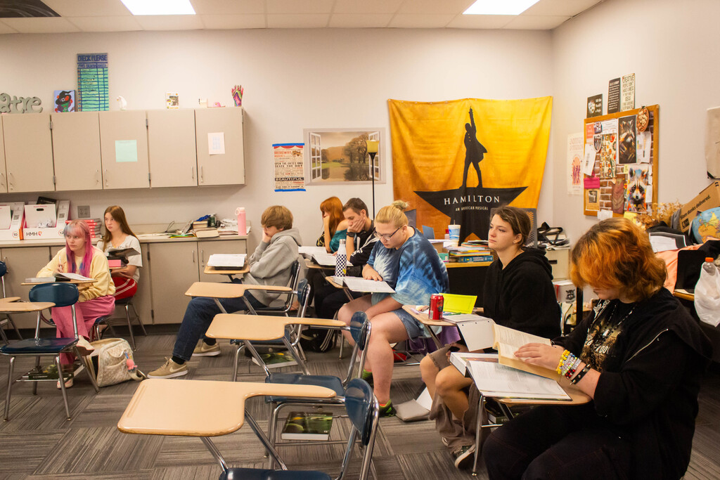 SDHS students read Beowulf with Mrs. Vermilion.