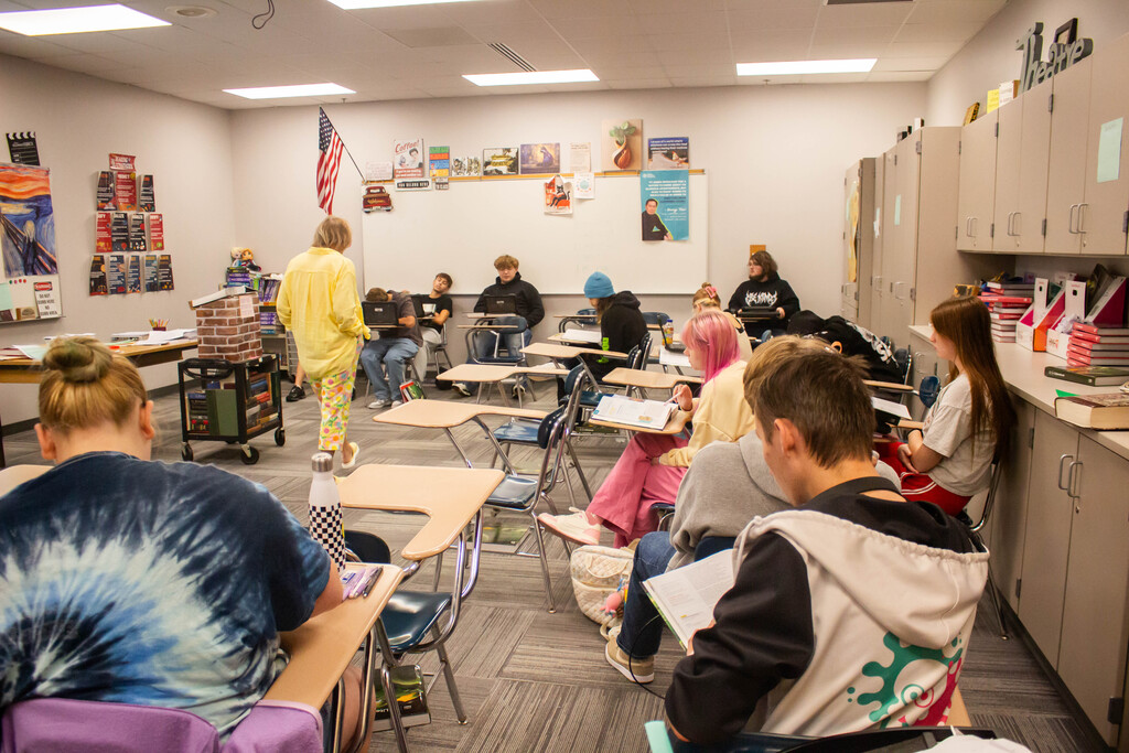 SDHS students read Beowulf with Mrs. Vermilion.