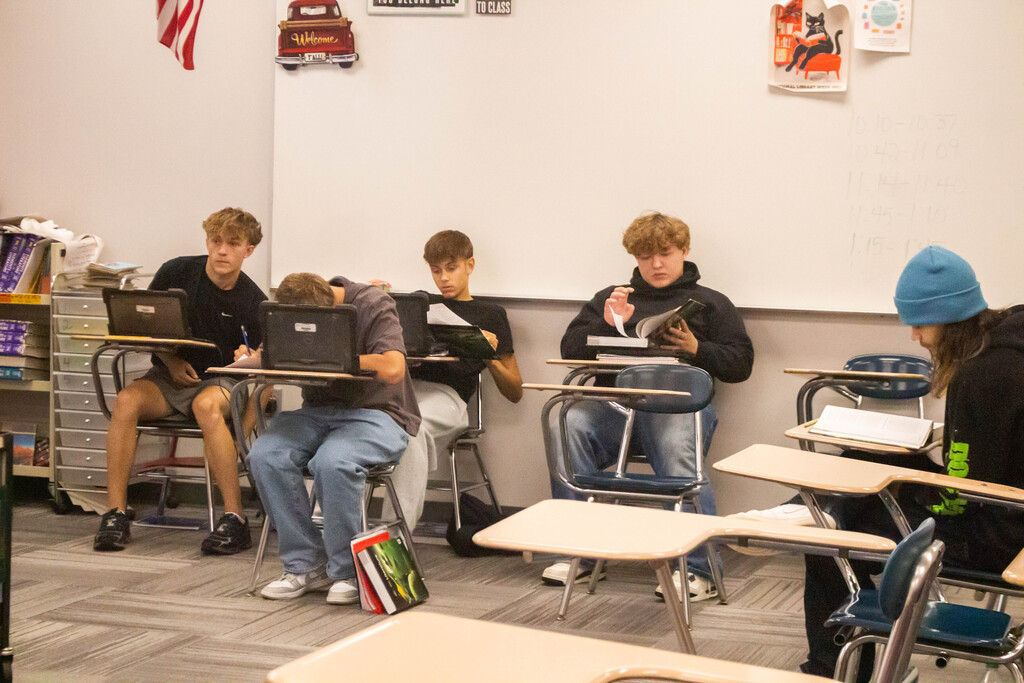 SDHS students read Beowulf with Mrs. Vermilion.