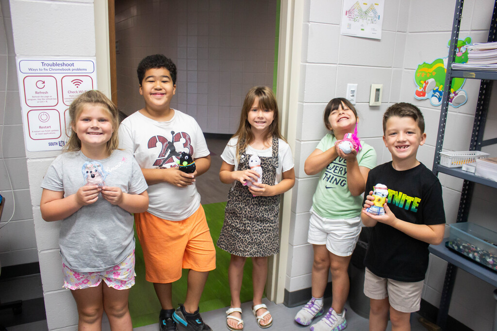 Inspired from reading,  "The Barnabus Project," second-grade AES students created their own unique sock puppet creatures.