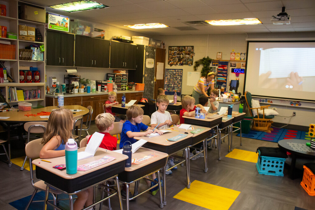 DES students learn to format their writing as they begin to write their own story.