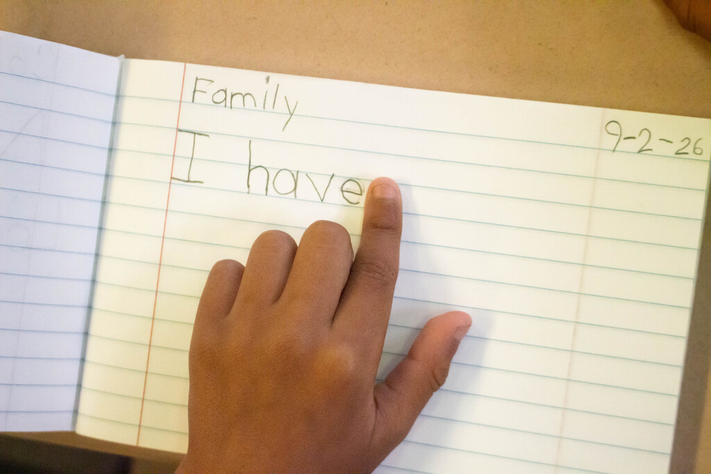 DES students learn to format their writing as they begin to write their own story.