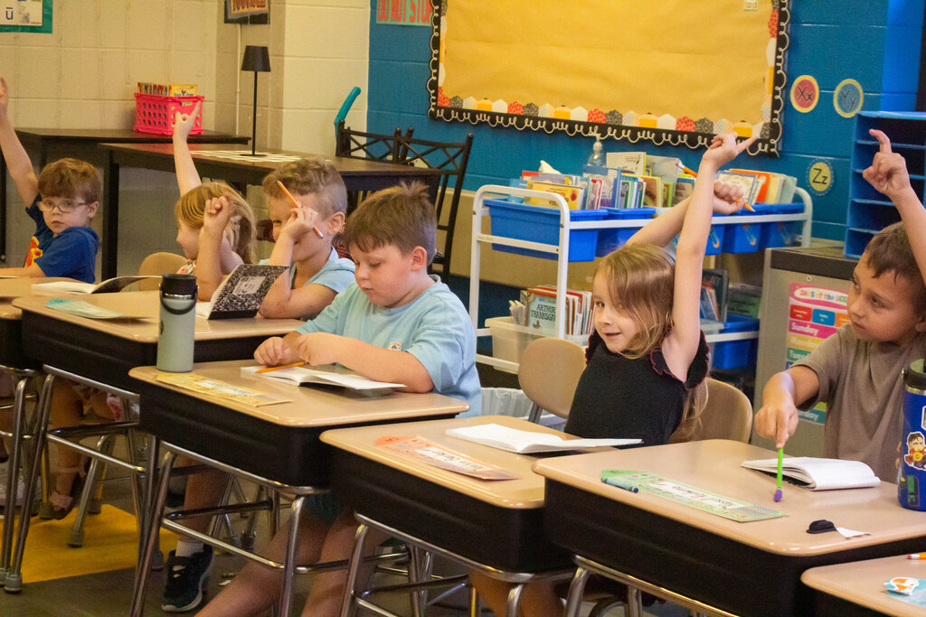 DES students learn to format their writing as they begin to write their own story.