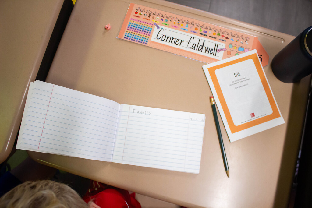 DES students learn to format their writing as they begin to write their own story.