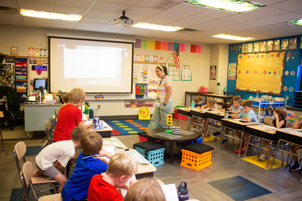 DES students learn to format their writing as they begin to write their own story.