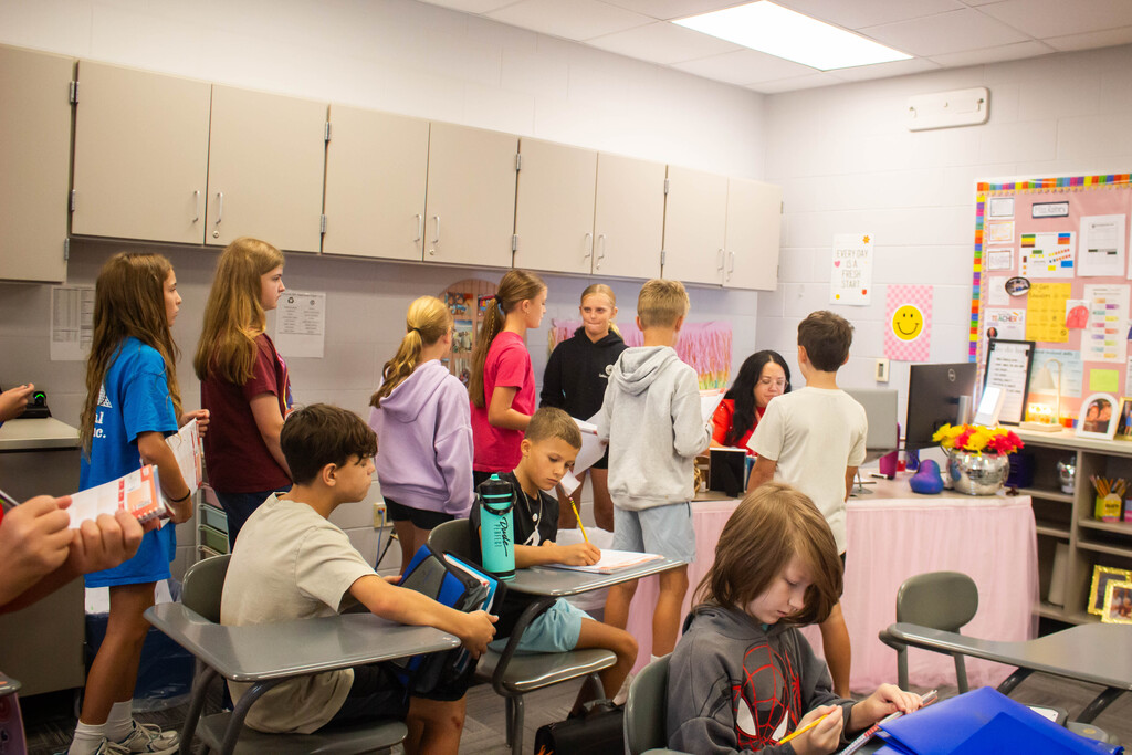 SDMS students studied graphs and charts.