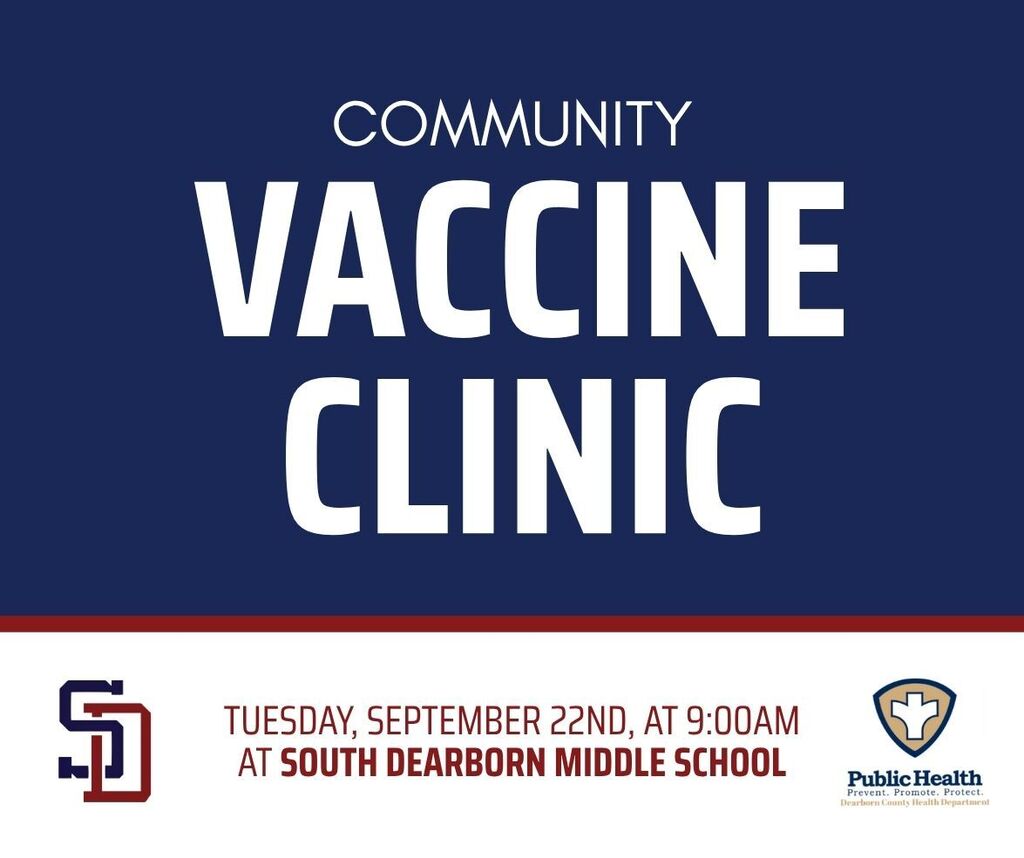 Community Vaccine Clinic – Tuesday, September 22nd at 9:00am at SDMS