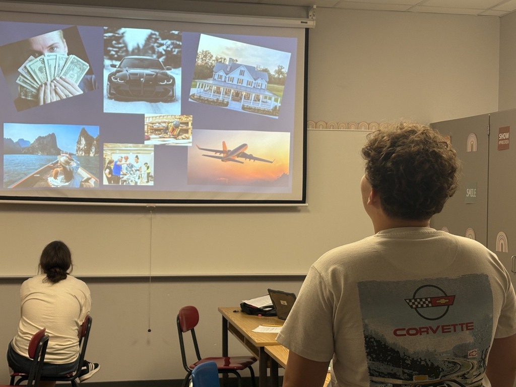 SDHS students presenting their long term goal vision boards