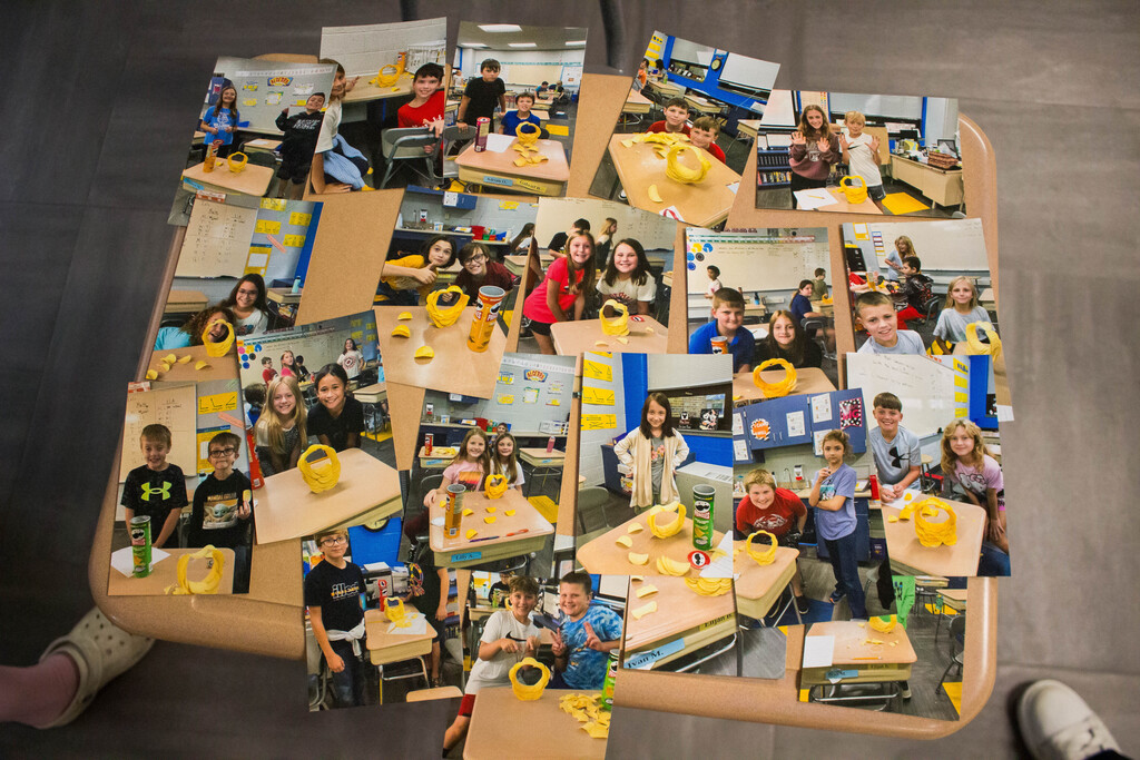 DES students engineer a free standing Pringle ring.