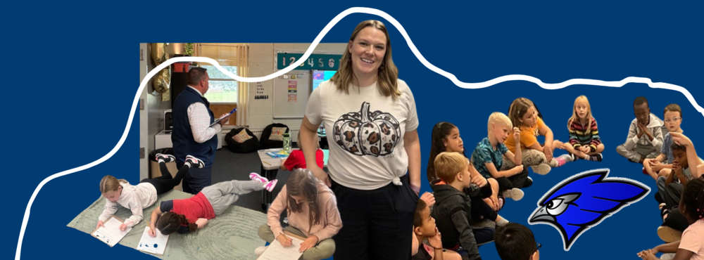 education spotlight with pictures of students and teacher