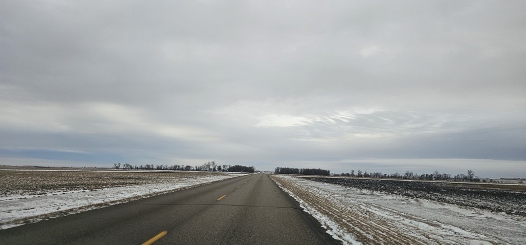 picture of melting snow from the road