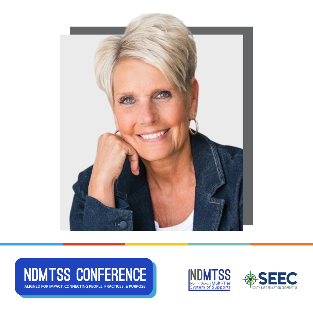 headshot of shannon harken with the text ndmtss conference aligned for impact connectting people, practices, and purpose. north dakota multi tier system of supports and south east education cooperative logos