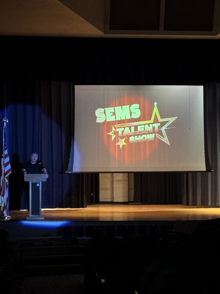 Mr. Bryant, SEMS Principal as Master of Ceremonies at the Talent Show.