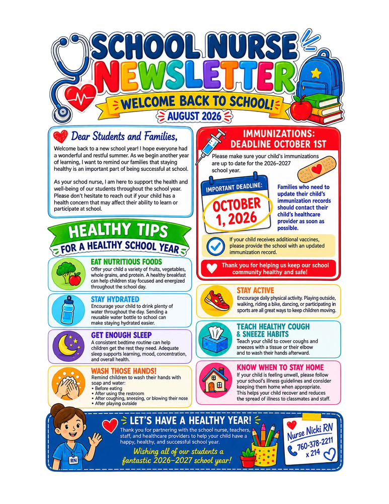 Nurse Newsletter First Quarter