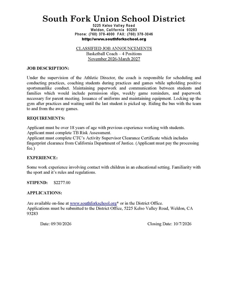 Coaching opportunity