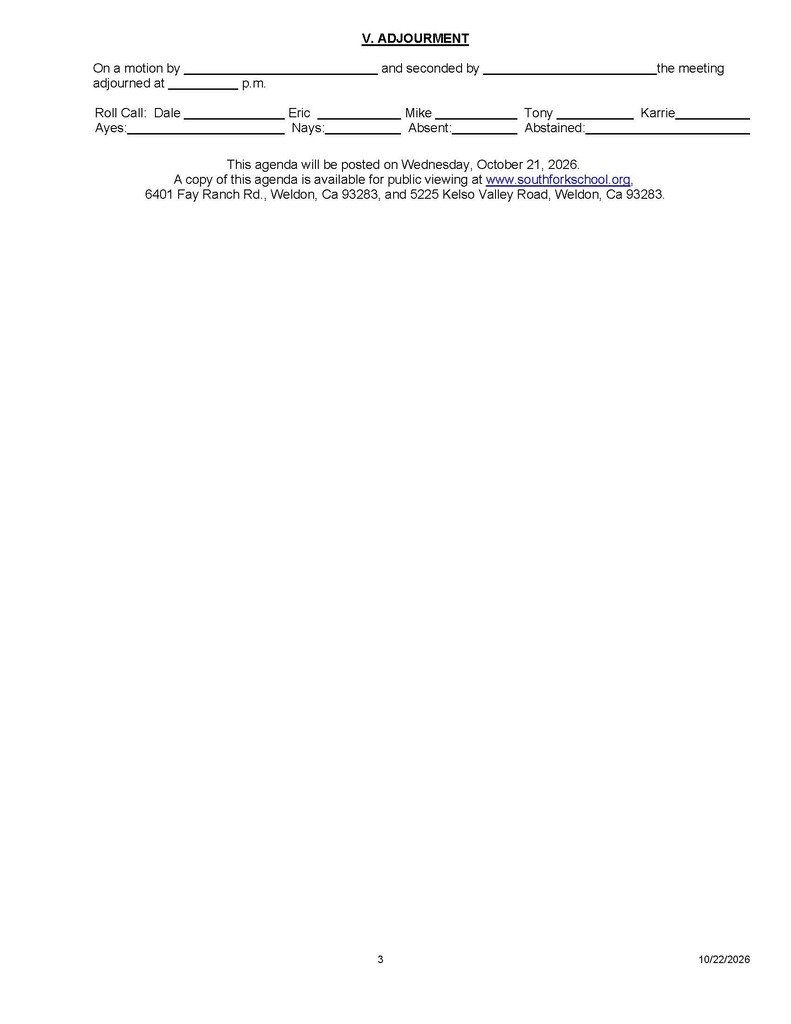 Special Board Agenda Page 3